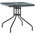 Square Patio Table - Tempered Glass Top, Garden Dining - 76 x 76cm