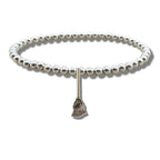Broom Charm Silver Beaded Bracelet - Cleaning Inspired Jewelry - Ideal Gift for Women & Girls - Ships in a Gift Box