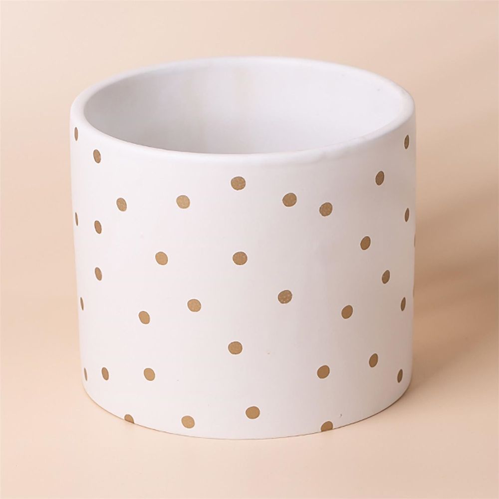Artificial Plants Ceramic Planters Displays Home Decor Limited Office Desk 15cm Gold Dot