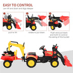Pedal Powered Tractor Ride-On Car - Bucket Steering Wheel - Ages 3-6