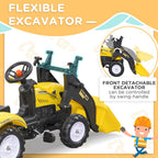 Pedal Go Kart Ride on Excavator - Yellow