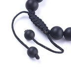 Natural Men's Black Agate Bracelet
