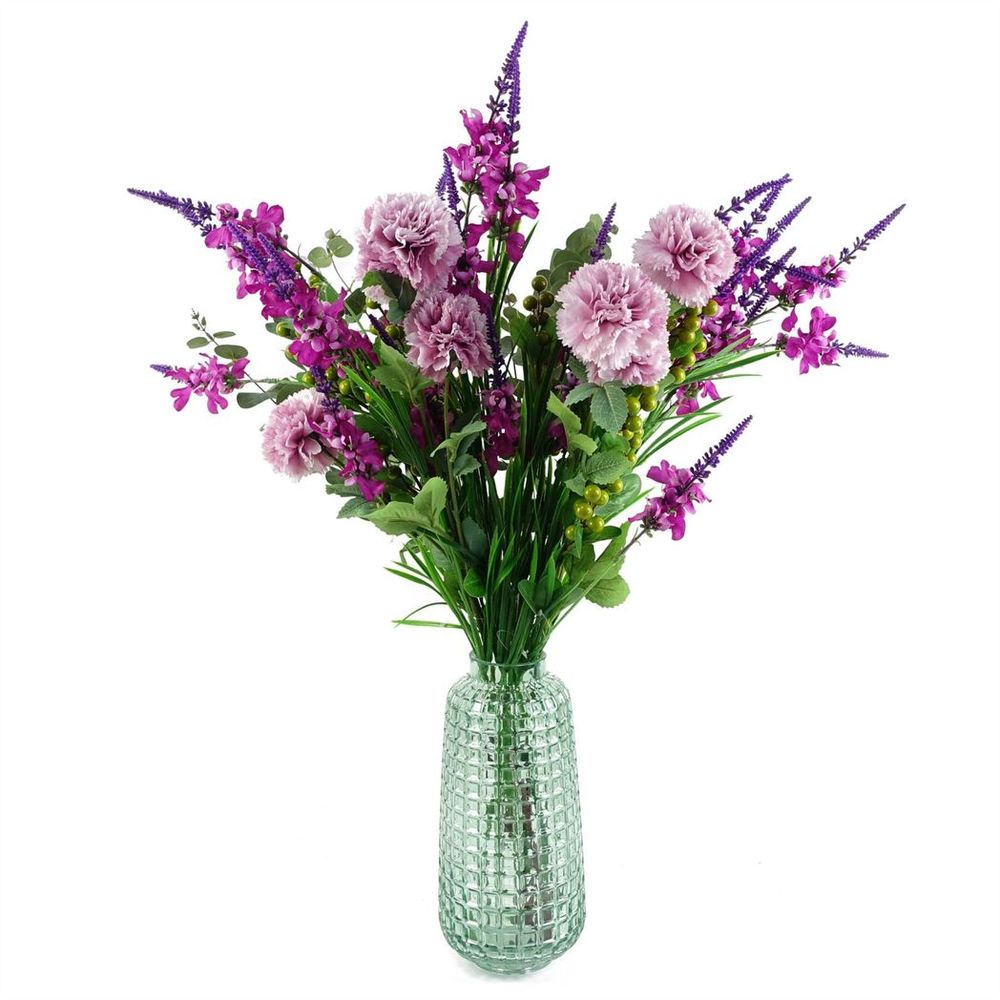 Pack of 6 x 70cm Pink Artificial Carnation Stem - 24 Flowers in Pink
