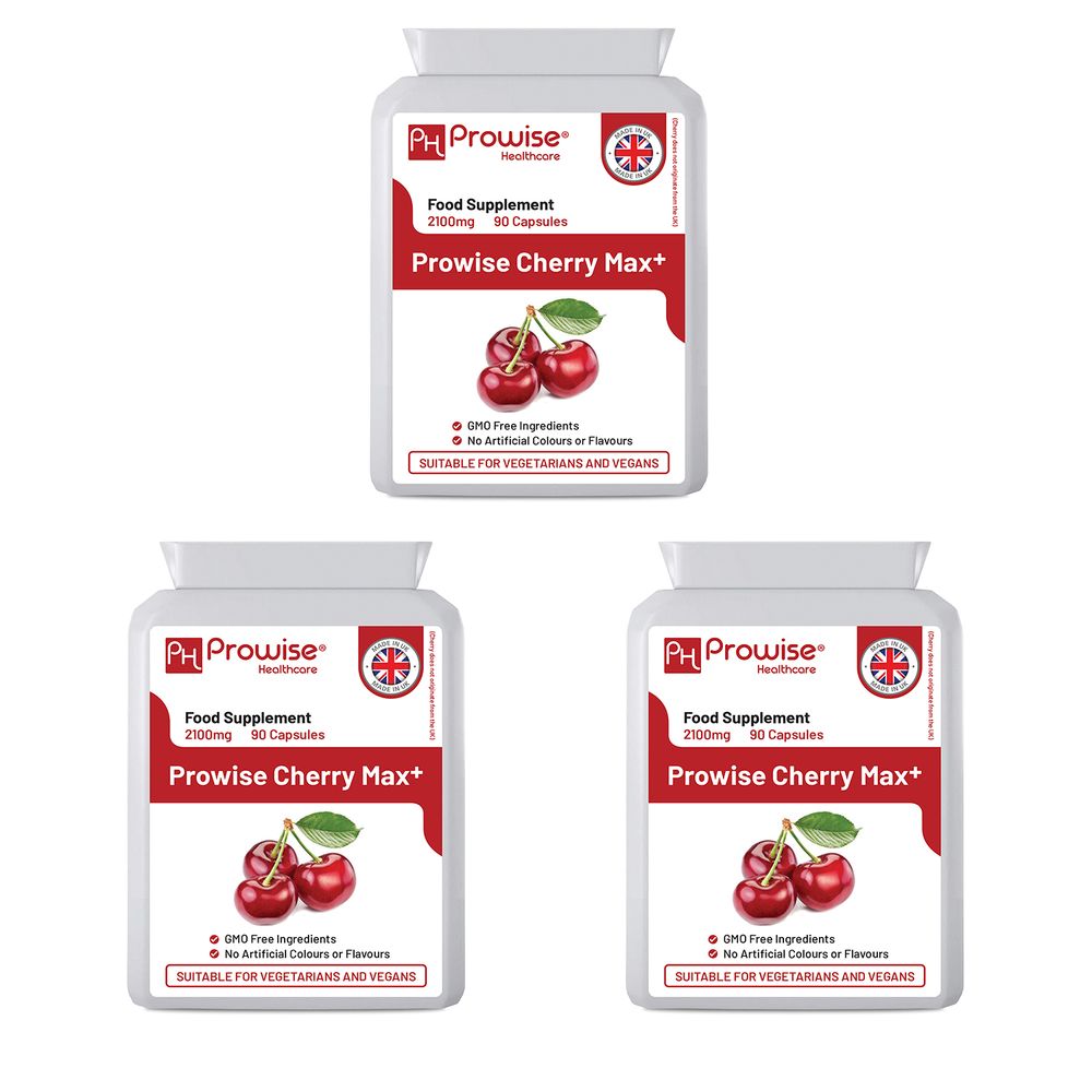 Montmorency Cherry Capsule - 2100mg with Black Cherry, 90 Vegan Capsules, Pack of 3
