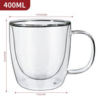 VITRUM Double Wall Glasses - Ideal for Coffee, Tea & More - Set of 2 - Durable & Elegant Design