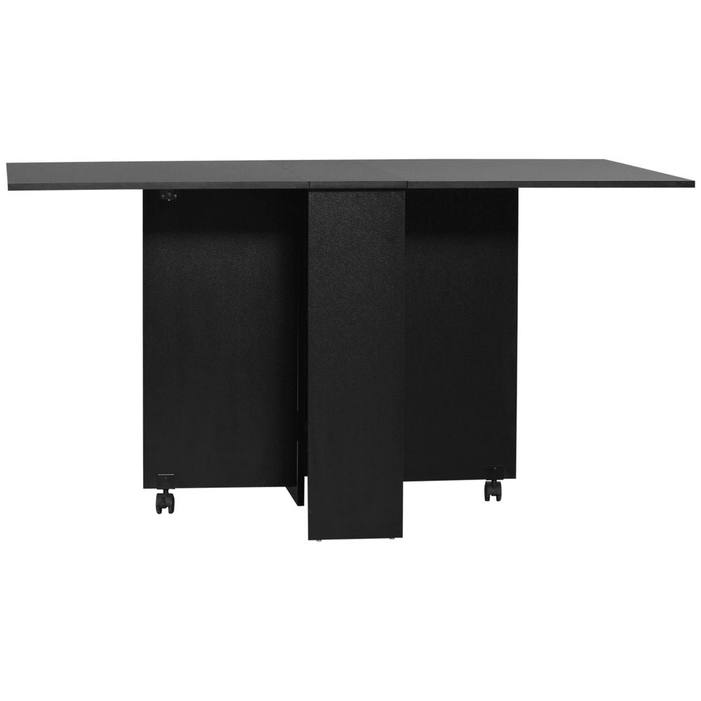 Drop Leaf Dining Table Folding Kitchen Table with Open Shelves - Rolling