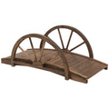 Fir Wood Outdoor Garden Decor Walkway Bridge Brown