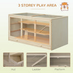 Wooden Large Hamster Cage Syrian Hamster Mouse Rats Mice Rodent Small Animals Hutch Exercise Play House Pen 115L x 57W x 55H(cm)