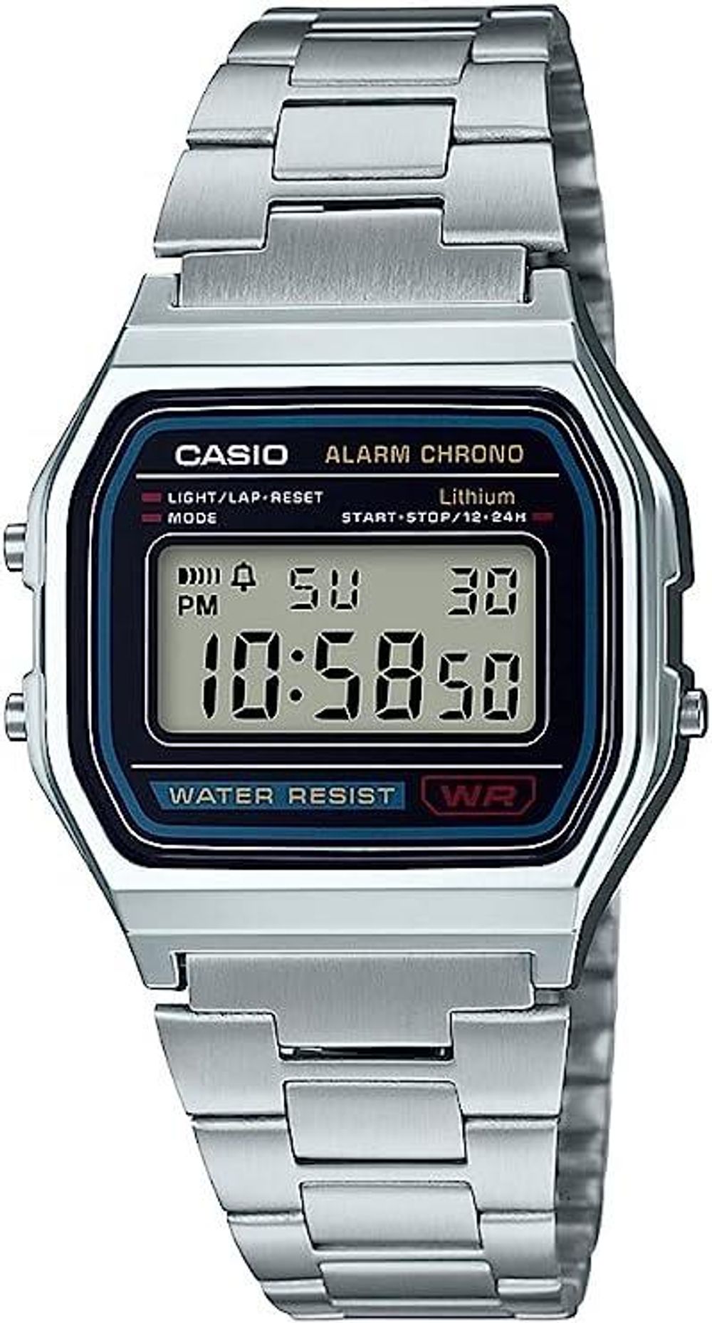 Men's Digital Watch - Stainless Steel Bracelet - A158WA-1DF
