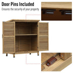 Garden Storage Unit Solid Fir Wood Garage Organisation Sturdy Cabinet Outdoor