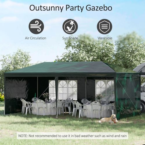 6m x 3m Garden Gazebo Marquee Canopy Party Tent Canopy Patio Green