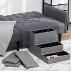 3 Step Dog Steps with Storage Boxes, Cat Stairs for Bed Sofa, Light Grey in Grey