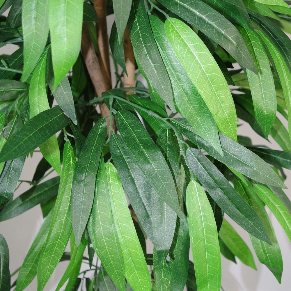 120cm Large Artificial Mango Tree Plant: & Stylish - Metal Planter Included!