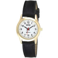 Gilt Day/Date Womens Watch - Classic Dial, Bold Hands, Croco Pattern Strap