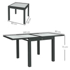 Extendable Outdoor Dining Table Patio Table, Clear