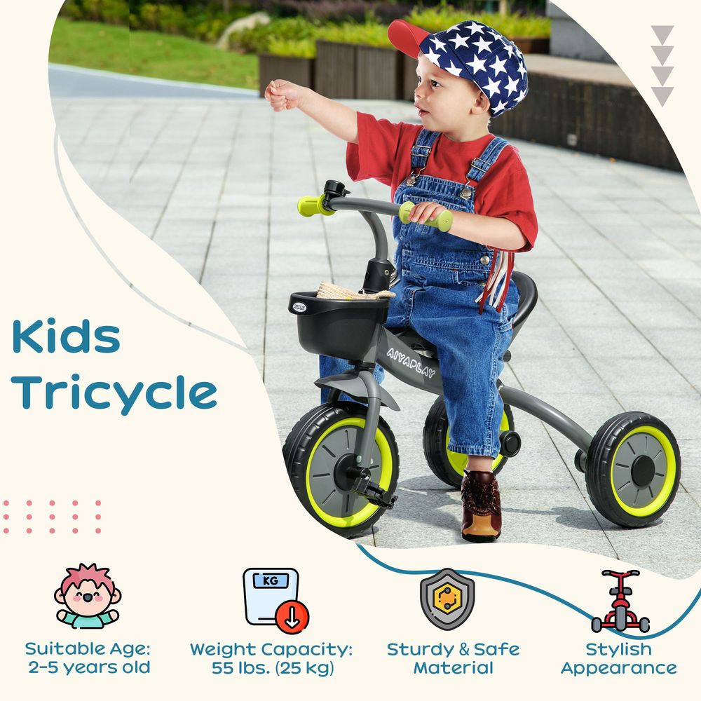 Kids Trike - Adjustable Seat - 2-5 Years - Black