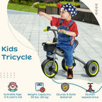 Kids Trike - Adjustable Seat - 2-5 Years - Black