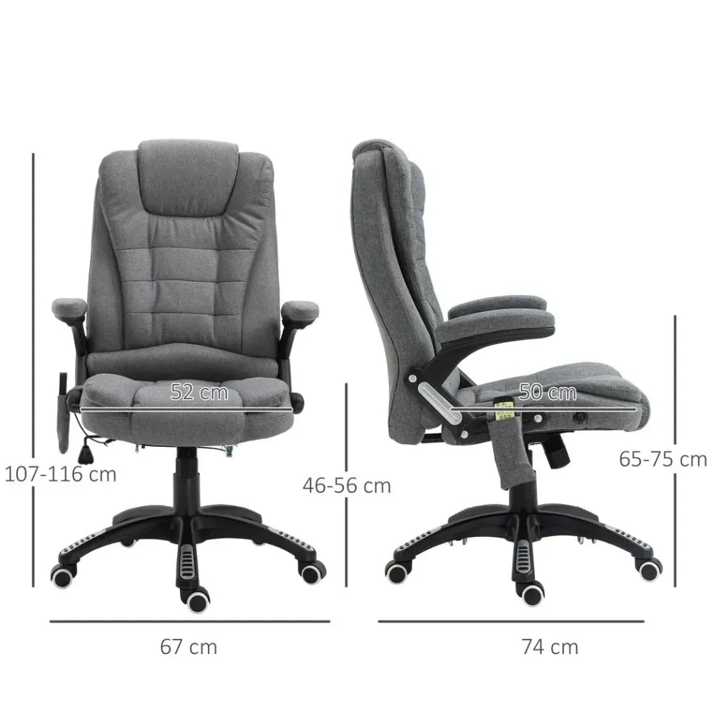 Gray Massage Chair w/ Heating, Reclining, & Headrest