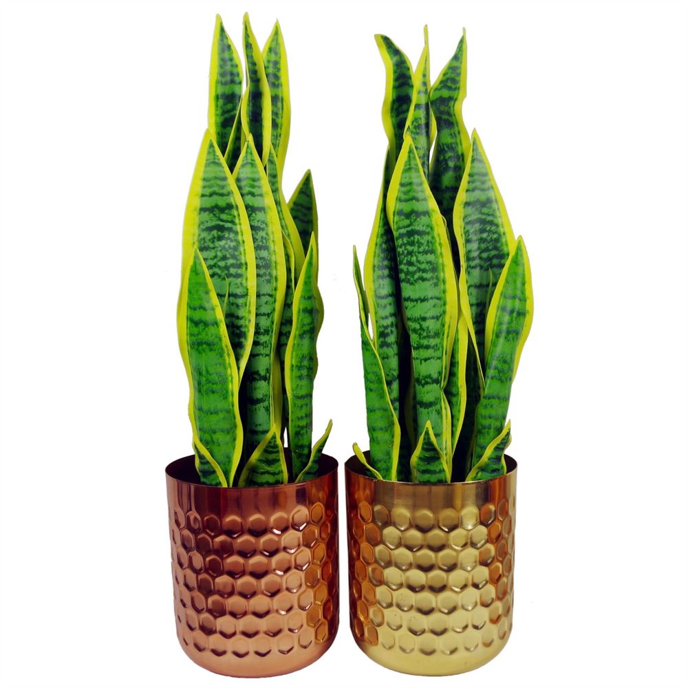 Honeycomb Metal Planter - Gold - 18cm x 15.5cm in Gold