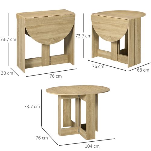 Folding Dining Table Foldable Drop Leaf Dinner Table for Kitchen