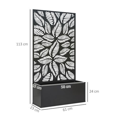 Metal Raised Garden Bed with Trellis, Outdoor Elevated Planter Box in Metal