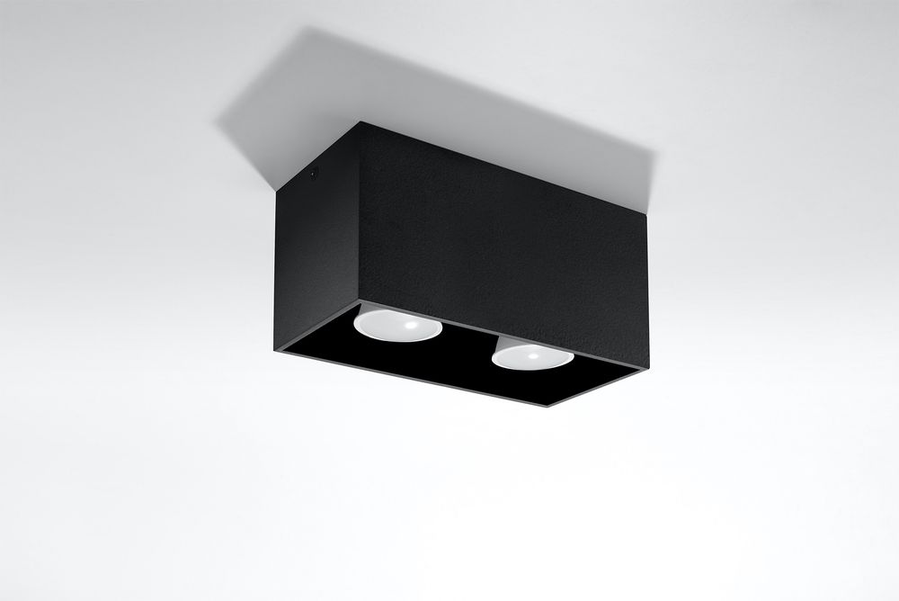 Black Square Ceiling Lamp - Modern Loft Design, LED GU10, Attention to Detail