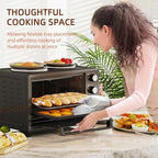 28L Countertop Toaster Oven with 2 Hot Plates, Grill, Roast, Bake