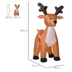 6ft Christmas Inflatable Reindeer Deco Xmas Lights Indoor and Outdoor Animal