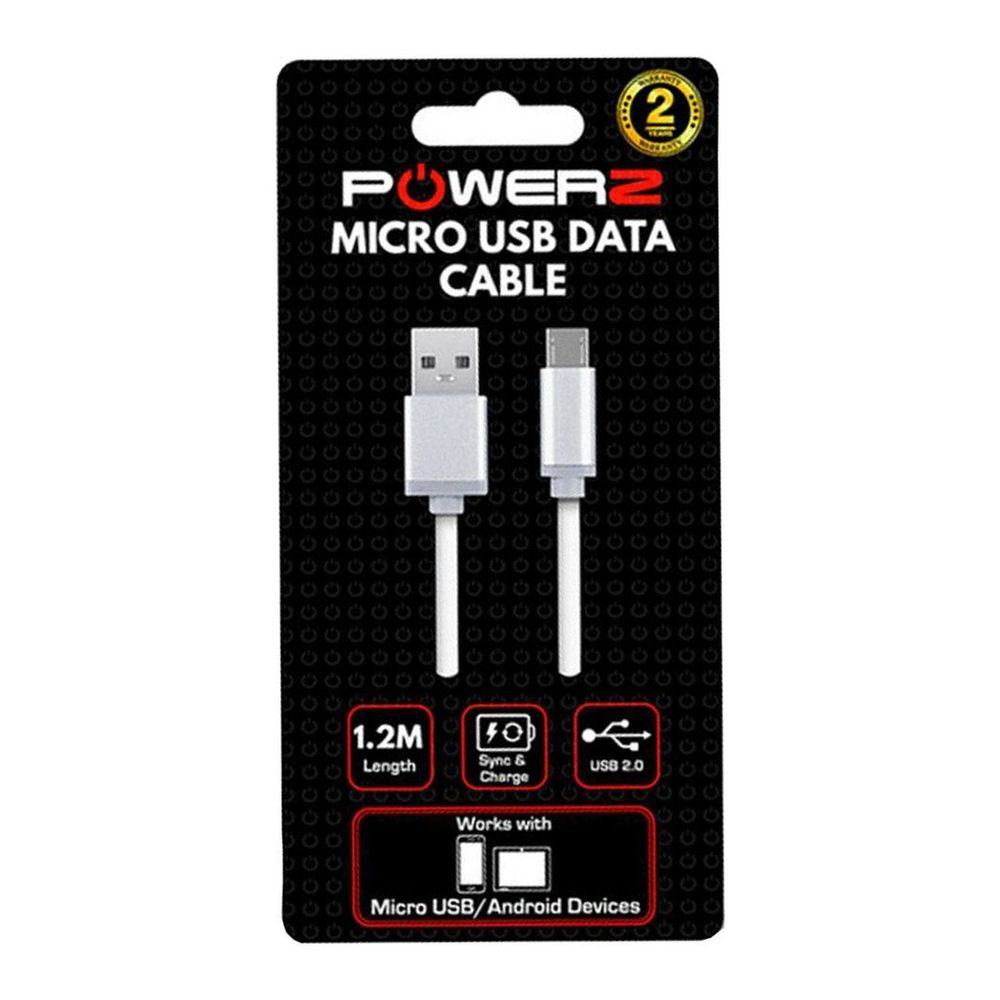 USB Data Charger Cable - Micro USB 1.2m - White