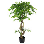 120cm Twisted Trunk Artificial Japanese Fruticosa Style Ficus Tree with Beautiful Detail