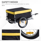 Steel Bike Cargo Trailer - Secure Storage Cart, Bright Yellow Design