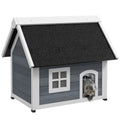 ?Outdoor Feral Cat House with Openable Asphalt Roof,?Grey