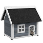 ?Outdoor Feral Cat House with Openable Asphalt Roof,?Grey