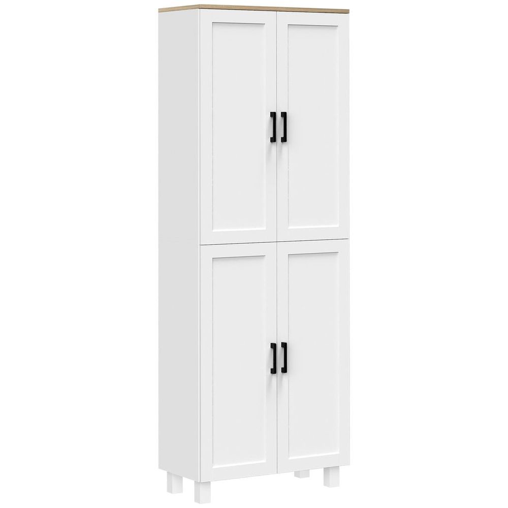 Modern Kitchen Cupboard Storage Cabinet with 4 Shelves, White
