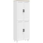 Modern Kitchen Cupboard Storage Cabinet with 4 Shelves, White