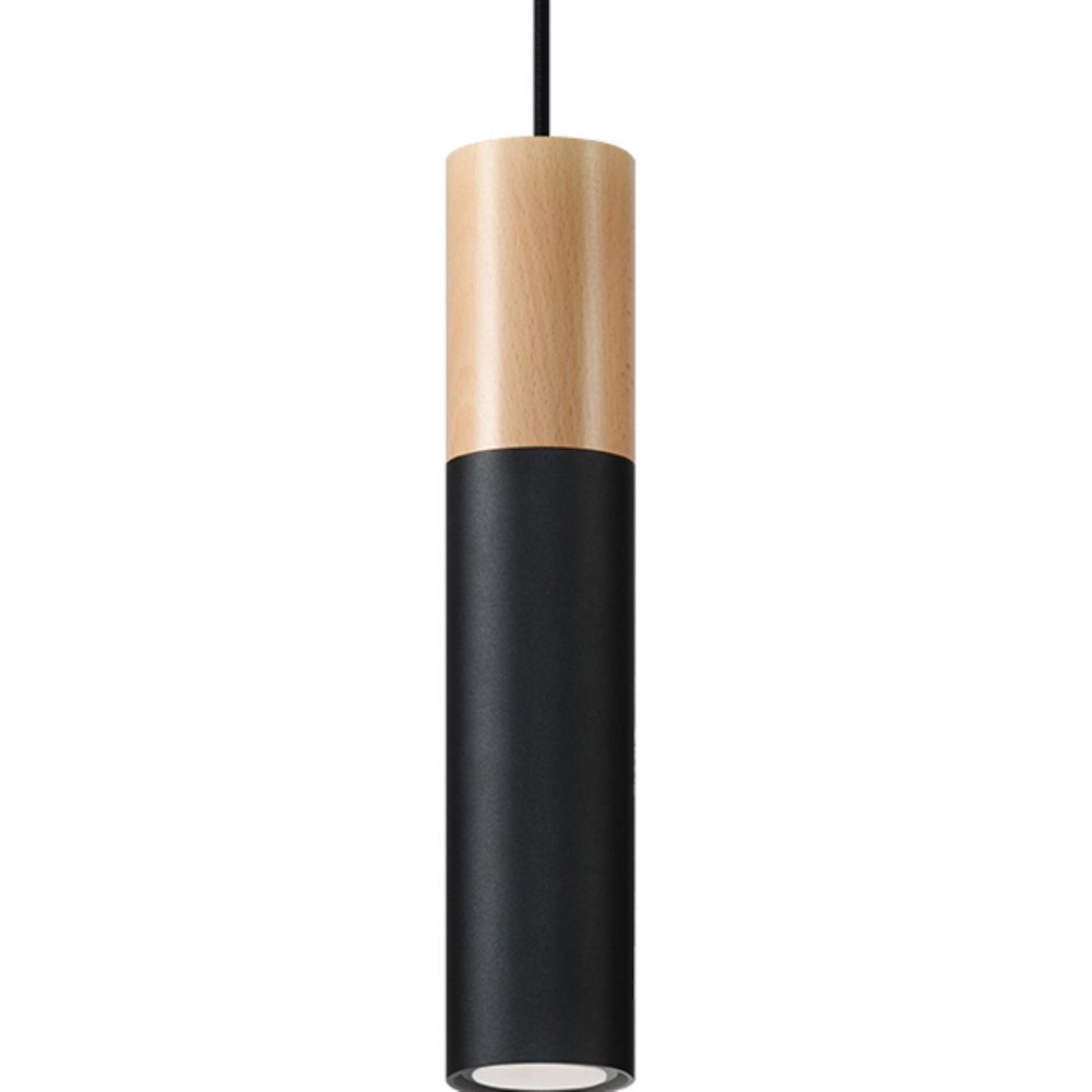 Pablo Pendant Lamp: Steel & Wood, Modern Design, GU10