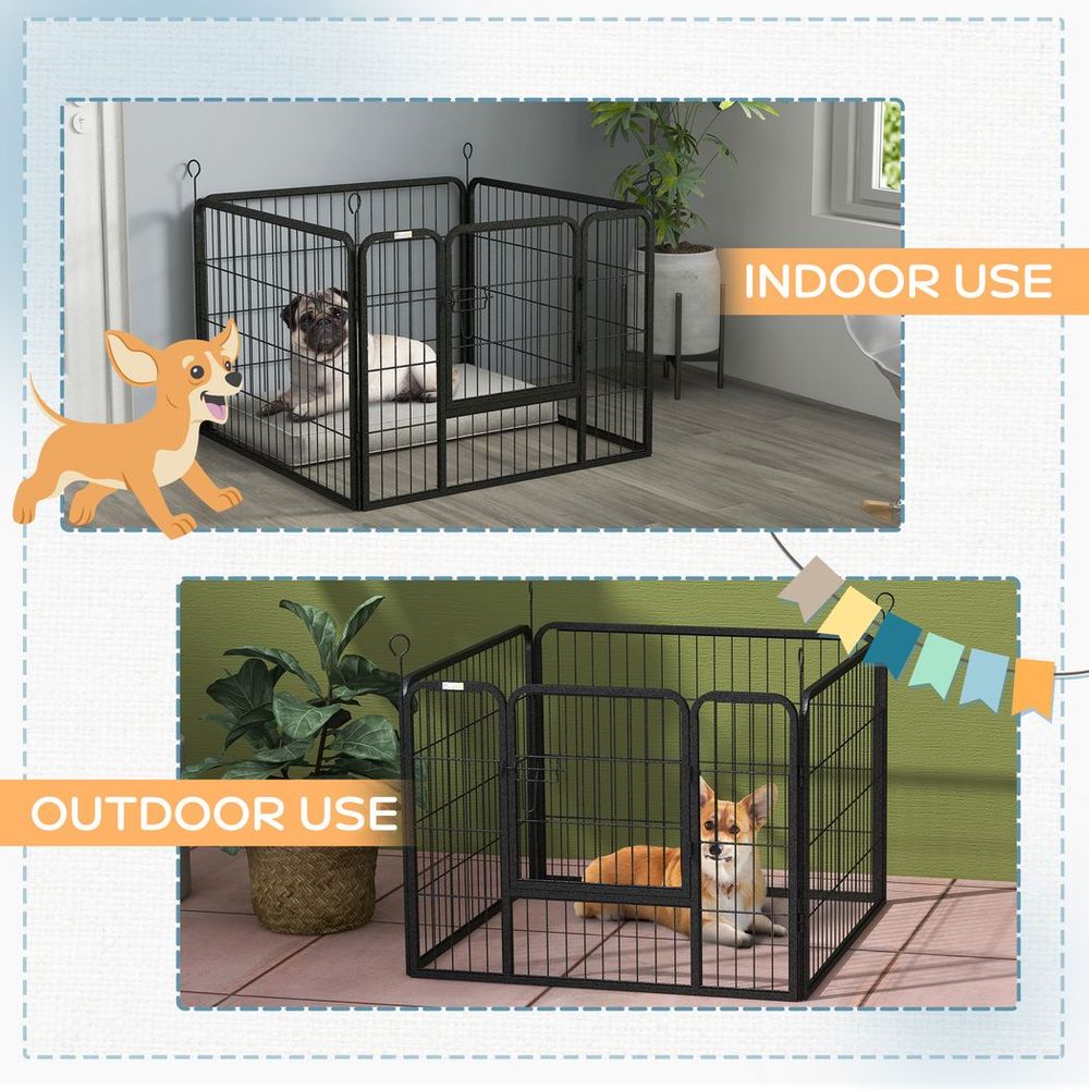 Metal Pet Playpen w/Door, Indoor/Outdoor Use, Secure, 82Lx82Wx60Hcm