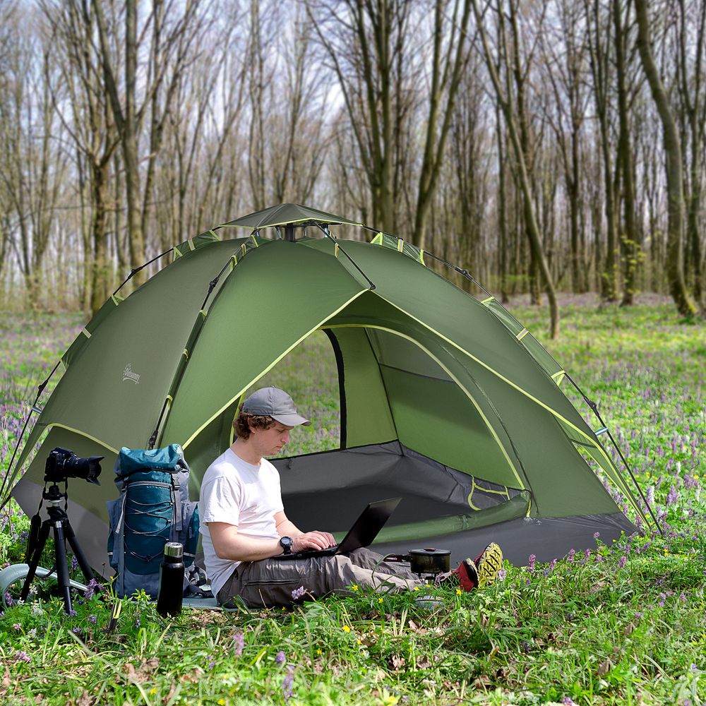 2-Person Pop Up Tent. for Camping, Festivals, Hiking, and Family Travel. Water-Resistant & Double Layered