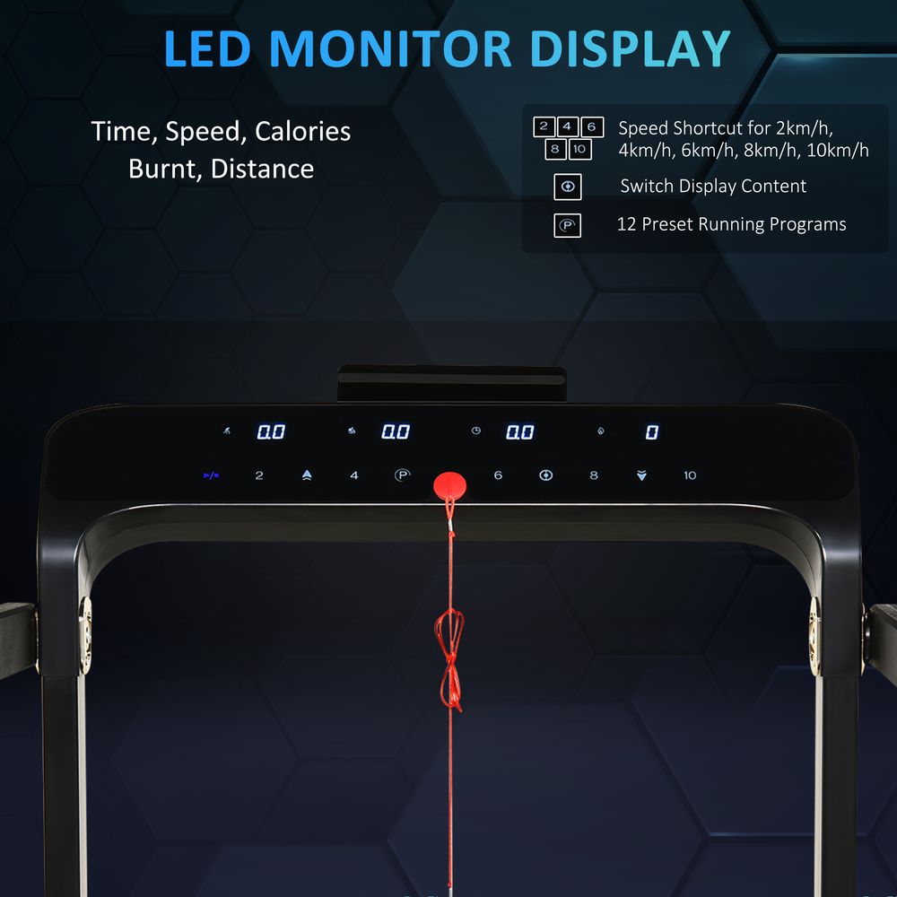 High-Performance Foldable Electric Treadmill - Boost Fitness with LED screen, Safety Lock