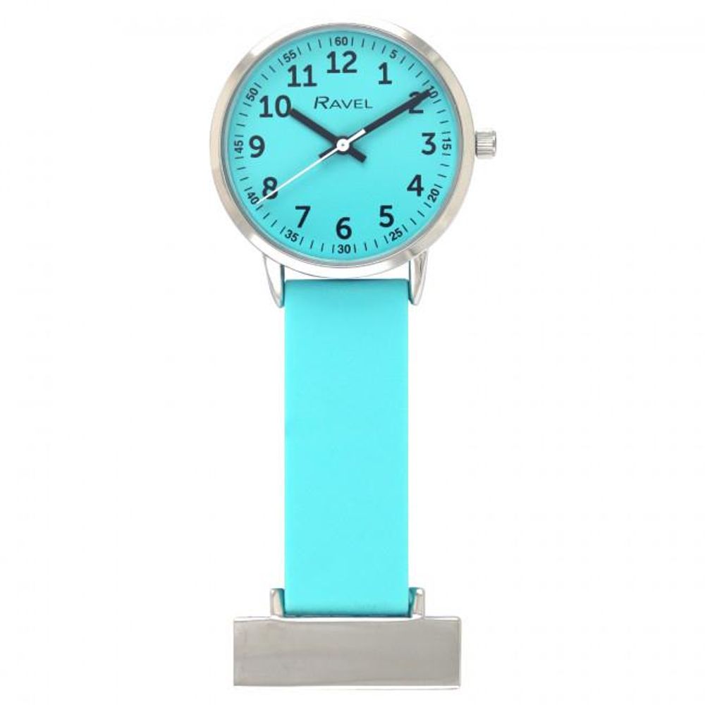 Aqua Silicone Nurses Fob Watch - Hygienic and Stylish Timepiece for Medical Professionals