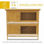 Double Decker Rabbit Hutch Bunny Cage Pet House Outdoor with Tray, Yellow