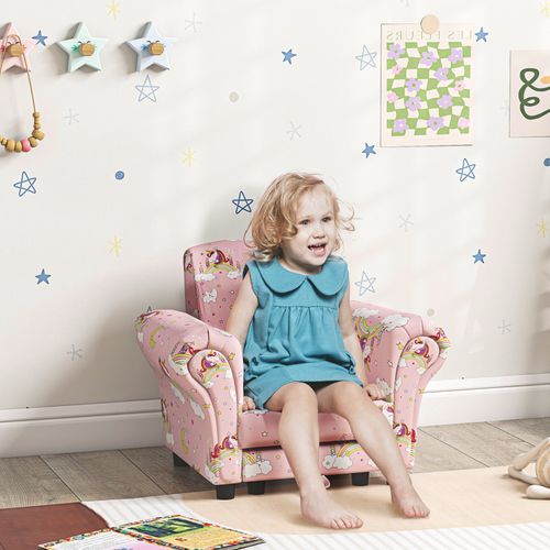 2 Piece Kids Sofa Set with Unicorn Design, for Nursery