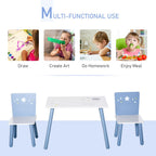 Kids Table & Chairs Dining Set - Safe Corners - Wood Legs