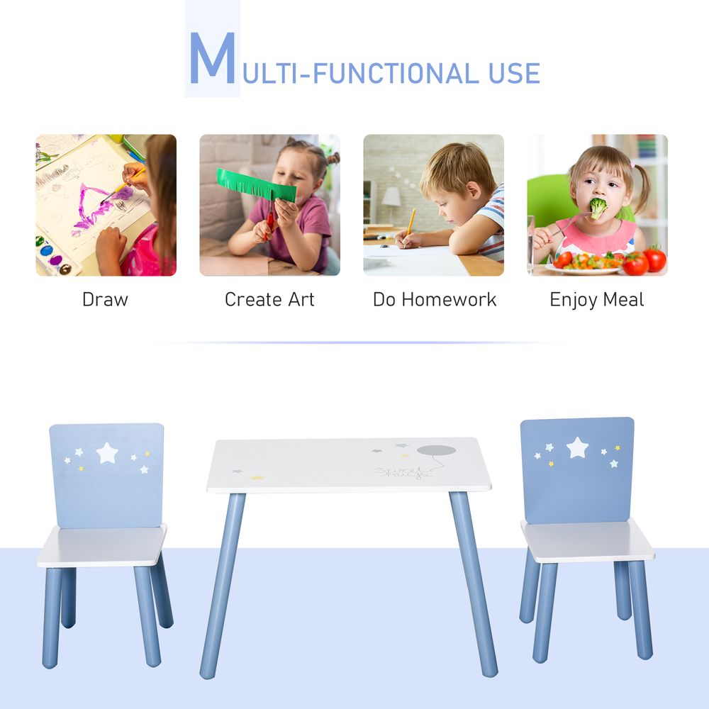Kids Table & Chairs Dining Set - Safe Corners - Wood Legs