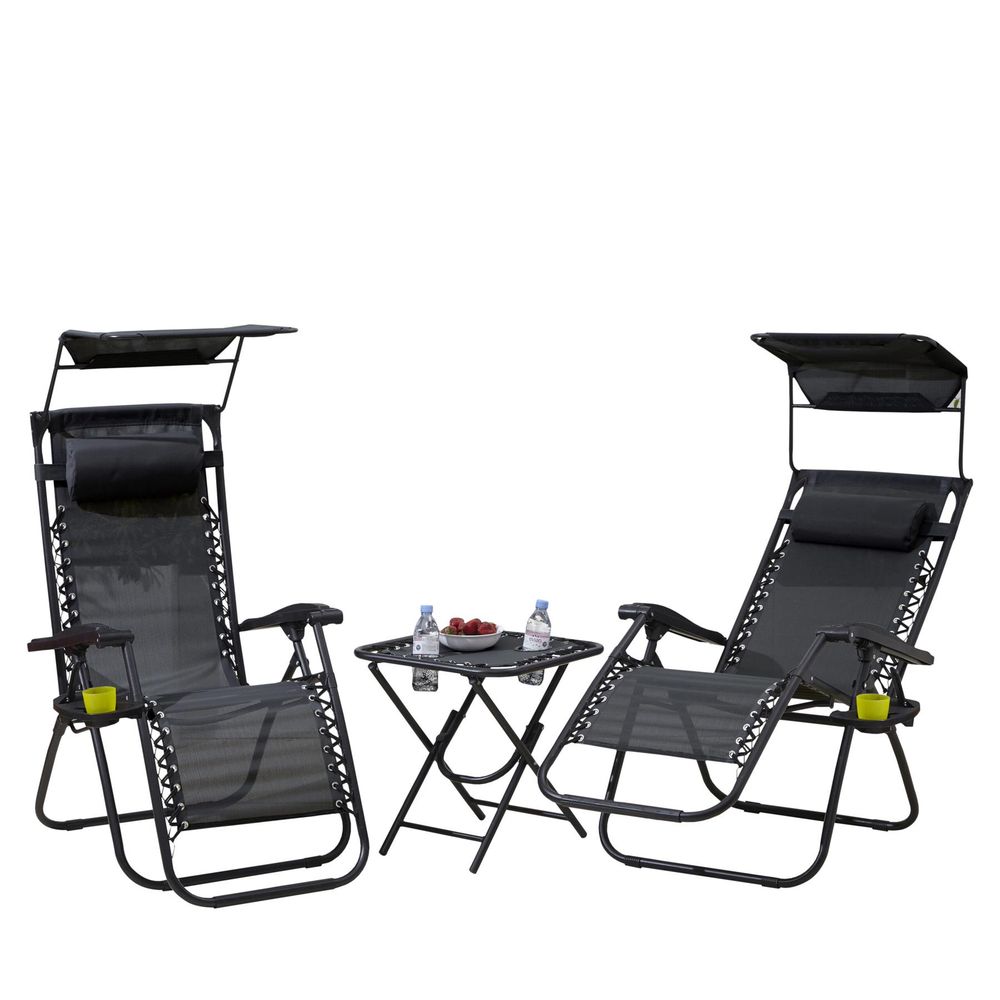 Zero Gravity Garden Chairs & Table - Adjustable, Folding, Comfortable, Durable & Stylish Furniture Set