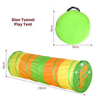 Play Tunnel Green Pop Up Dino Dinosaur Indoor or Outdoor Garden Play Tent for Kids Childrens