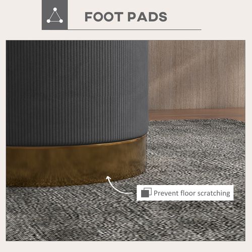 Modern Round Footstool, Fabric Upholstered Foot Rest
