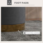 Modern Round Footstool, Fabric Upholstered Foot Rest