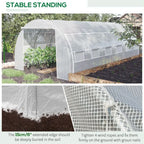 6x3x2m Poly Greenhouse Tent - Steel Frame - White