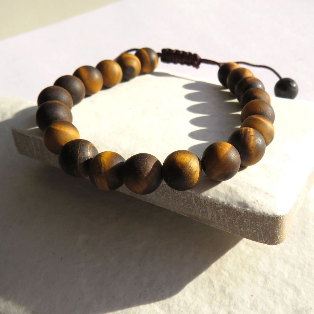 Men's Tigers Eye Adjustable Bracelet - Ideal Birthday or Christmas Gift